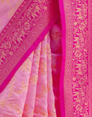 Pink Silk Woven Banarasi Saree