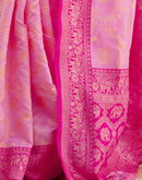 Pink Silk Woven Banarasi Saree