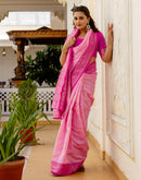 Pink Silk Woven Banarasi Saree