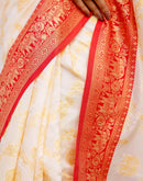 Off White Silk Woven Banarasi Saree
