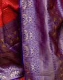Red Silk Woven Kanjivaram Saree
