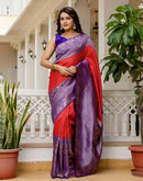 Red Silk Woven Kanjivaram Saree