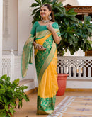 Yellow Silk Woven Saree