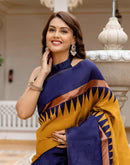 Mustard Yellow Silk Woven Saree