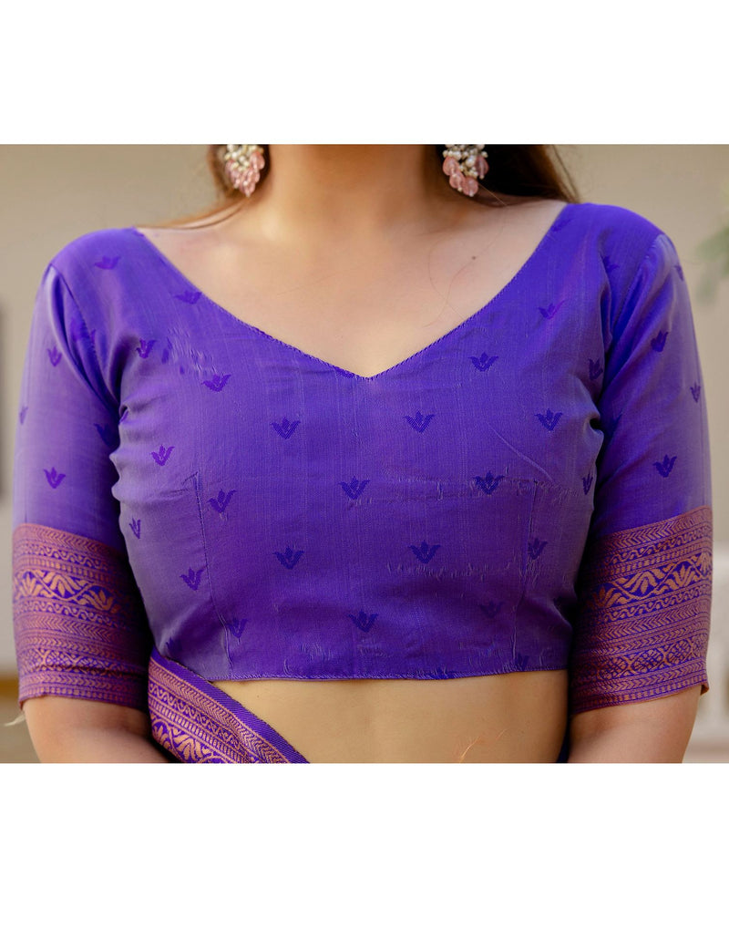 Beige Silk Woven Banarasi Saree