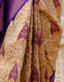Beige Silk Woven Banarasi Saree