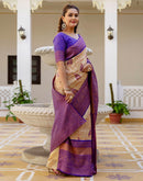 Beige Silk Woven Banarasi Saree