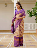 Beige Silk Woven Banarasi Saree