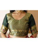 Pink Silk Woven Banarasi Saree