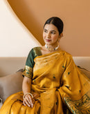 Mustard Yellow Silk Woven Paithani Saree