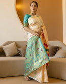 Off White Silk Woven Patola Saree