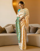 Off White Silk Woven Patola Saree