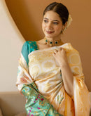 Off White Silk Woven Patola Saree