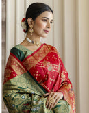 Red Silk Woven Banarasi Saree