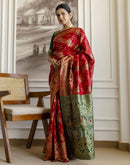 Red Silk Woven Banarasi Saree