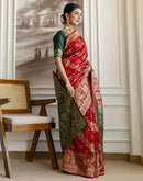 Red Silk Woven Banarasi Saree