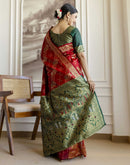 Red Silk Woven Banarasi Saree