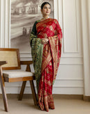 Red Silk Woven Banarasi Saree