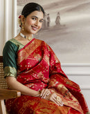 Red Silk Woven Banarasi Saree