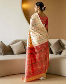 Off White Silk Woven Patola Saree