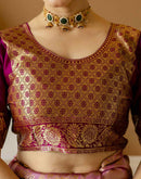 Dusty Pink Silk Woven Patola Saree