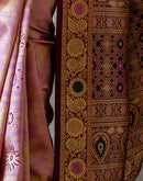 Dusty Pink Silk Woven Patola Saree