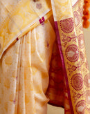 Off White Silk Woven Saree