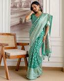 Mint Green Chanderi Woven Saree