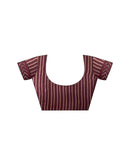 Wine Organza Printed Swarovski Saree