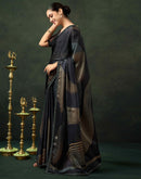 Black Organza Printed Swarovski Saree