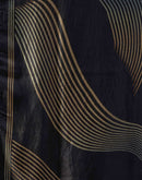 Black Organza Printed Swarovski Saree
