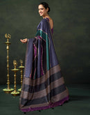 Dusty Purple Silk Printed Saree