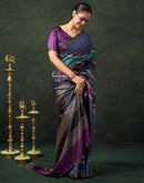 Dusty Purple Silk Printed Saree