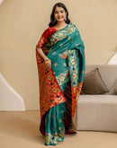 Teal Green Silk Woven Banarasi Saree
