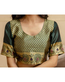 Dark Purple Silk Woven Banarasi Saree
