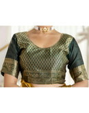 Mustard Yellow Silk Woven Saree