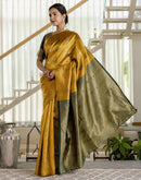 Mustard Yellow Silk Woven Saree