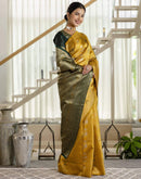 Mustard Yellow Silk Woven Saree