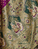 Wine Silk Woven Saree