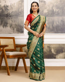 Dark Green Silk Woven Banarasi Saree