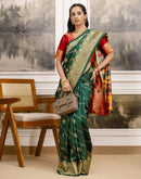 Dark Green Silk Woven Banarasi Saree