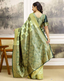 Pista Green Silk Woven Patola Saree