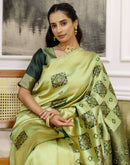 Pista Green Silk Woven Patola Saree
