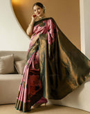 Dusty Pink Silk Woven Banarasi Saree