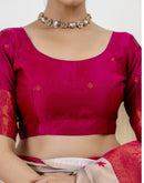 Grey Silk Woven Banarasi Saree