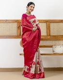 Grey Silk Woven Banarasi Saree