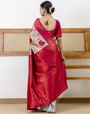 Grey Silk Woven Banarasi Saree