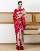 Grey Silk Woven Banarasi Saree