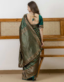 Green Silk Woven Banarasi Saree