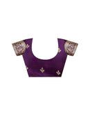 Dark Purple Silk Woven Banarasi Saree